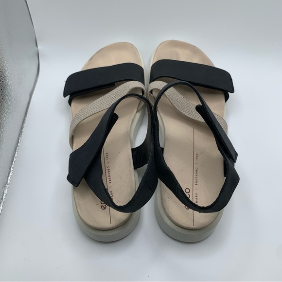 ECCO Flowt Women's Nubuck Flat slingback comfort black Sandal 41 US 10-10.5 1299 - Picture 11 of 13
